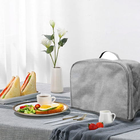 Large 4 Slice Toaster Cover with Pockets, Can Hold Toaster Tongs and Knife, Dust-proof & Oil Proof , Toaster Cover with Top Hand, Fit Most Large 4...