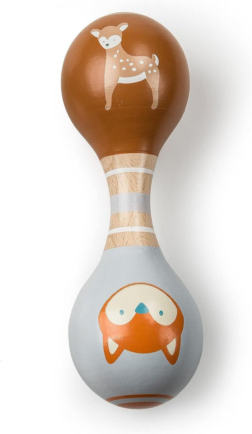 Mary Meyer Leika Wooden Toys Baby Rattle, 5.5-Inches, Fox & Fawn...