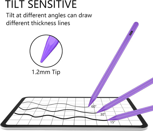 Stylus Pen for iPad 2018-2022 with Palm Rejection, Tilt Sensitivity Apple iPad Pencil for iPad 10th/9th/8th/7th/6th Generation, iPad Pro 11/iPad P...