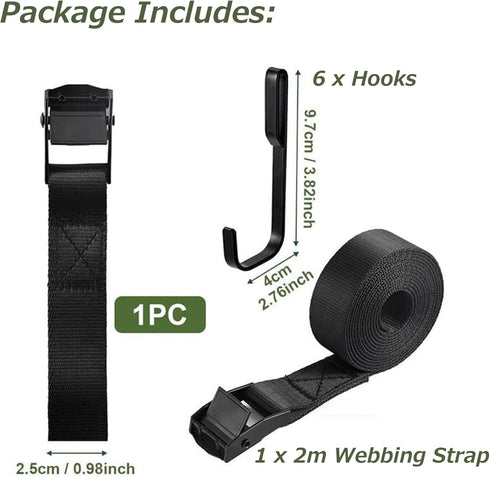 Multi-Function Treestand Strap Gear Hangers with Large Hooks, Convenient Hunting Gear Organizer for Treestands for Hunting, Camping, Hiking...