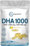 Omega 3 Fish Oil DHA Supplements 1000mg with EPA 500mg, 200 Softgels – Lemon Flavored, Burpless (Enteric Coated) | Deep Sea Fresh Fish, Wild Caugh...