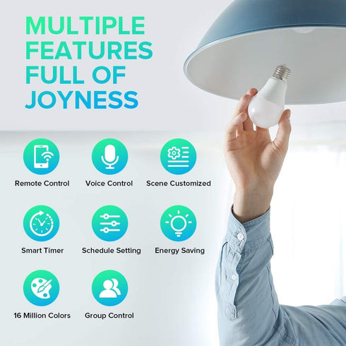 Smart Light Bulbs, 100W Equivalent WiFi Bulb, 1050 Lumens LED Color Changing A21 Smart Bul(Dimmable 2700K-6500K RGBCW) Tunable White Works with Al...