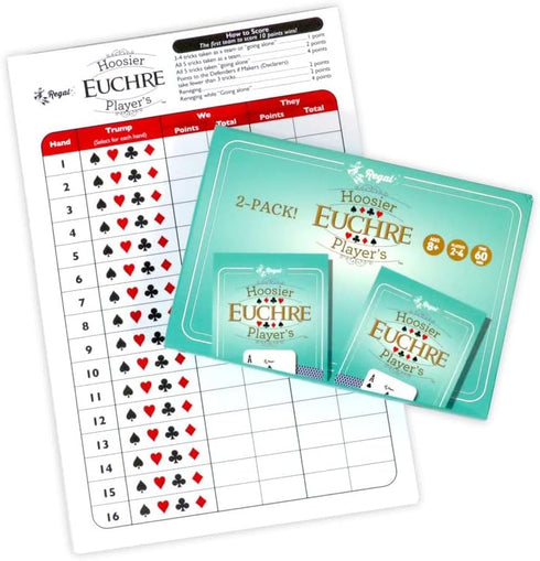Regal Games Euchre Card Games 2 Pack - Adult Playing Card Game Set with Score Sheets - Family Fun Game Night - Ideal for 2-4 Player...