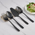 Matte Black Serving Set, 4-Piece Stainless Steel Large Hostess Set Include Slotted Spoon Serving Spoon Serving Fork and Cake Server, Ideal for Buf...