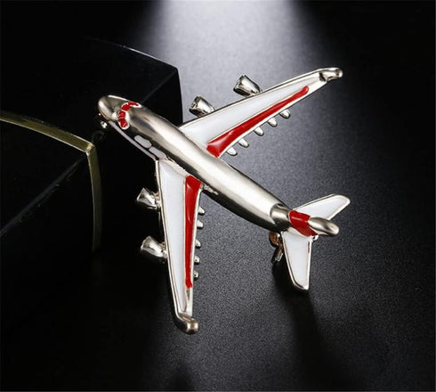 Airplane Brooch Pins Enamel Red Plane Brooches for Women Men Costumes Aircraft Brooch...