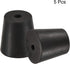 MECCANIXITY Rubber Tapered Plug 18mm to 24mm with Hole Test Tubes Bungs Stopper Black for Lab Home 5 Pieces...