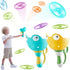 Outdoor Toys, Flying Disc Launcher Toy, 2 Disc Launchers with 16 Discs, Outside Toys for Kids Ages 4-8, Fun Family Outdoor Game,Summer Gifts for A...