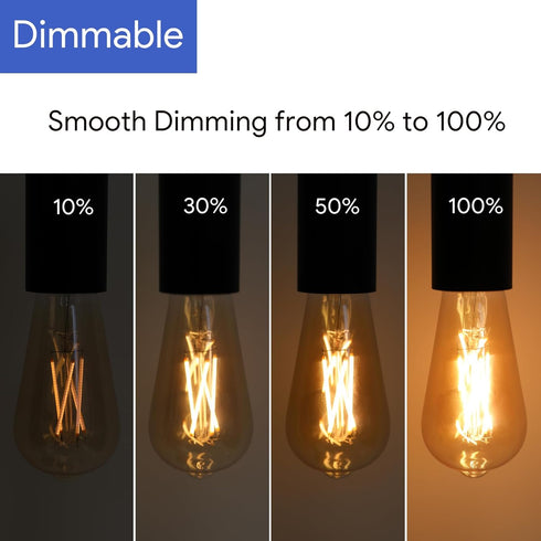 ?????????? ???????? ?????????????? ???????????? ?????????? ???????? ST19 LED Filament Bulb 5W with Amber Glass, 90+ High CRI, Dimmable 2200K, E26 ...
