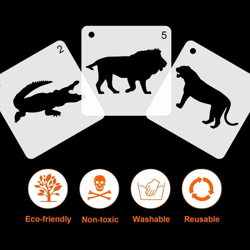 12 Pieces Animal Stencils Plastic Drawing Stencil Reusable Animal Template for DIY Crafts Painting Drawing...