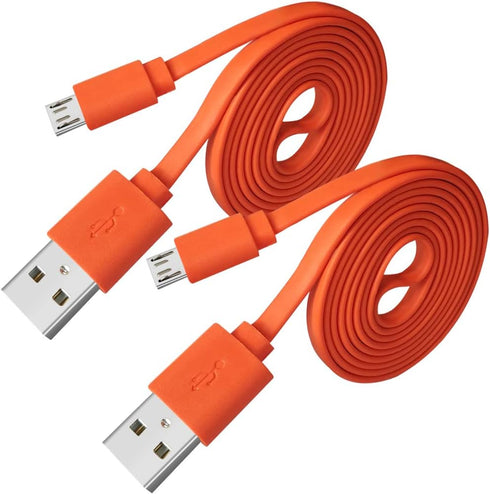 VOTY 2 Pack Replacement Micro USB Charger Flat Cable Cord,Fast Charging Power Supply Cable Line for JBL Speaker Logitech UE Boom GO Xtreme Charge ...