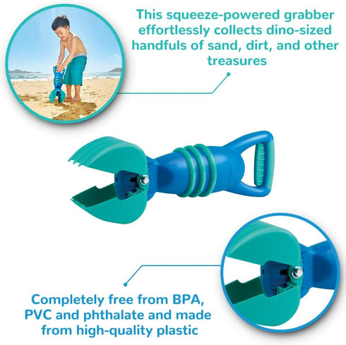 Hape Sand & Beach Toy Grabber Toys, Blue, L: 4.7, W: 3.5, H: 12.1 inch...