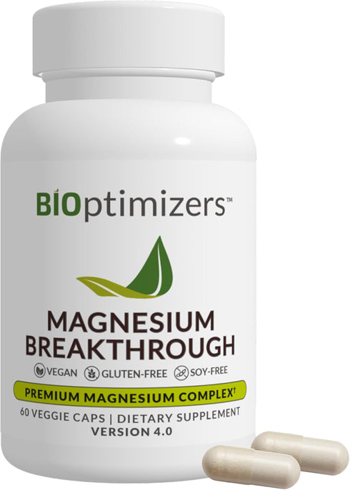 BIOptimizers Magnesium Breakthrough Supplement 4.0-7 Forms of Mg: Glycinate, Malate, Citrate, and More - Natural Support for Sleep and Cognitive F...