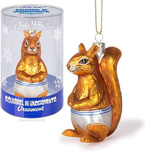 Mcphee Archie Accoutrements Ornament Squirrel in Underpants Glass Standard for Christmas...
