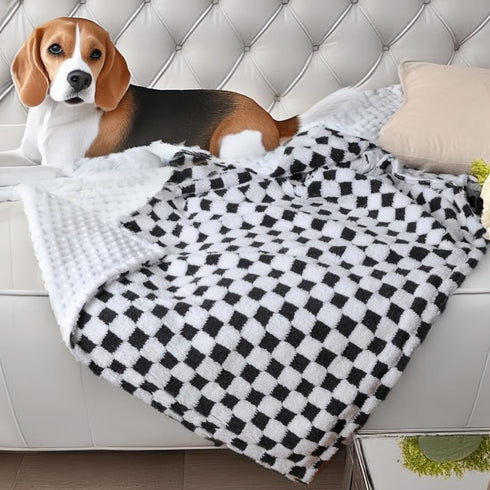 Soft Checkered Baby Blankets for Unisex Girls or Boys Breathable Gender Neutral Nursery Double Layer Blankets with Dotted Backing for Newborn Todd...