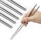 Stainless Steel Chopsticks 5 Pairs Reusable Multicolor Lightweight 304 Metal Chopsticks Square Lightweight Non-Slip Chop Sticks Dishwasher Safe Gi...