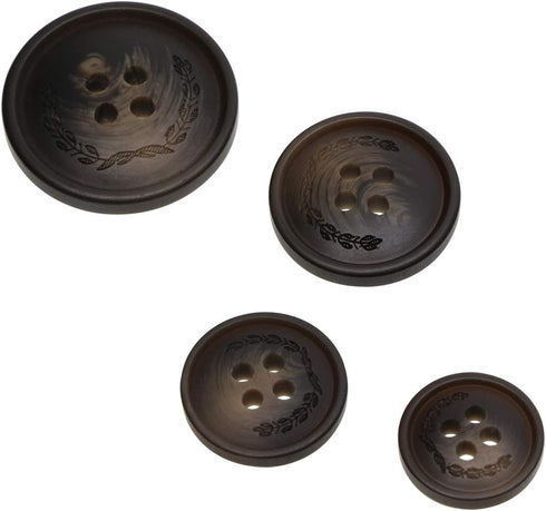 PENTA ANGEL Round Resin Buttons 40Pcs Assorted Size Flatback Sewing Buttons 4 Holes Craft Buttons Snaps with Stripe Flower for Scrapbooking Sewing...