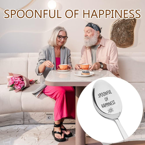 Best Friends Spoon Gifts for Women Men BFF Bestie Birthday Gift for Mom Dad Daughter Son Gifts Spoonful of Happiness Sugar Dessert Coffee Spoon fo...