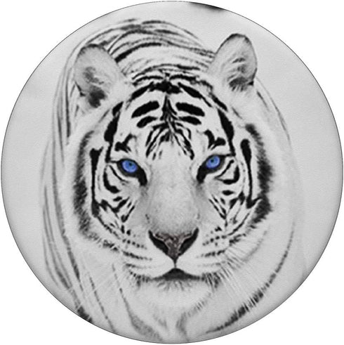 White Tiger Blue Eyes Cute Big Wild Cat Animal Gift Idea PopSockets PopGrip: Swappable Grip for Phones & Tablets PopSockets Adhesive PopGrip...