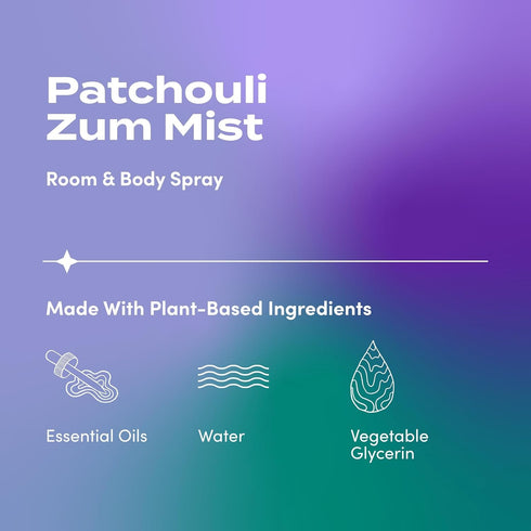 Indigo Wild Zum Mist Room & Body Spray - Aromatherapy Essential Oil Spray - Natural Body Mist & Room Spray - Patchouli Scent - 4 fl oz...