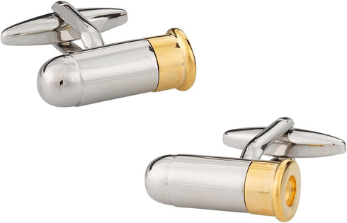 Gold Silver Bullet Military NRA Cufflinks with Presentation Box...