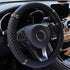 Soft Leather Car Steering Wheel Cover with Sparkly Crystal Diamond, Universal 15 Inch Colorful Rhinestones Elastic Steering Wheel Covers for Women...