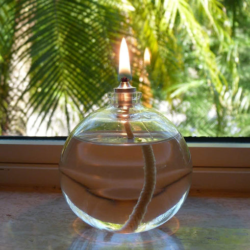 Firefly Fuels Refillable Glass Candle - Liquid Bliss Petite Orb Reusable Oil Candle for Restaurant Ambience, Indoor Lighting and Outdoor Events. U...