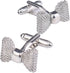 Mens bow cufflinks business wedding shirt gift (argent)...