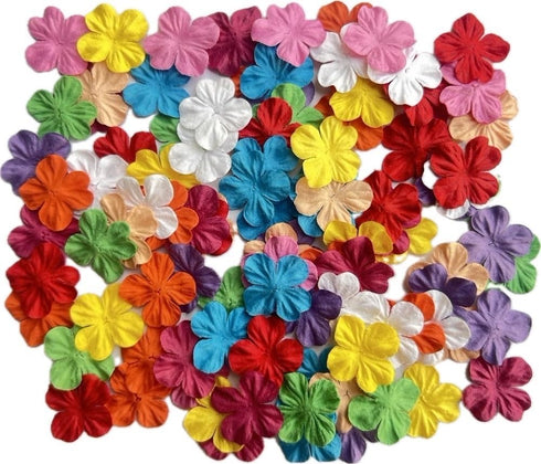 100 Pcs Patch Hydrangeas Flowers 25x25mm Mulberry Paper Flowers Scrapbooking Wedding DIY Craft Supplies Card. (10 Colos)...