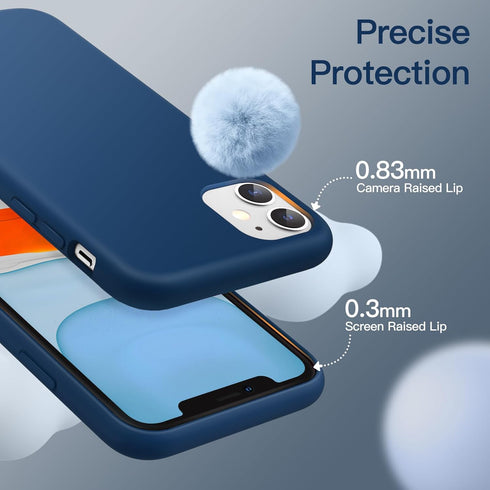 JETech Silicone Case for iPhone 11 (2019) 6.1-Inch, Silky-Soft Touch Full-Body Protective Case, Shockproof Cover with Microfiber Lining (Blue Coba...