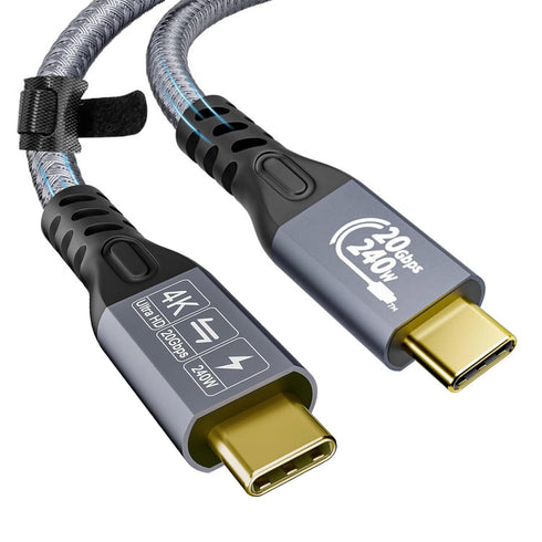 YIWNETEC USB C Cable to USB C 3.2 Male Gen2 × 2 Type C Charging Cable, 20 Gbps Data Transfer, 240 W 48 V/5 A Fast Charging Cable, 4K @ 60Hz Video ...