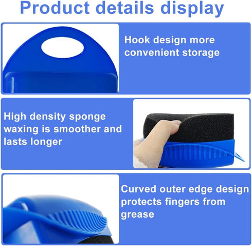 Tire Dressing Applicator, 3 Pieces Tire Shine Applicator with Lid, Reusable Tire Sponge Applicator for Car Truck Tires Waxing Polishing Cleaning...