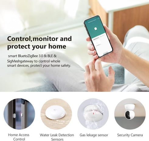 eMylo Zigbee Hub, 3 In 1 Zigbee 3.0&Bluetooth5.0 Gateway, Tuya Smart Devices Work with Smart Life and Tuya APP, Compatible with Alexa, Smart Home ...