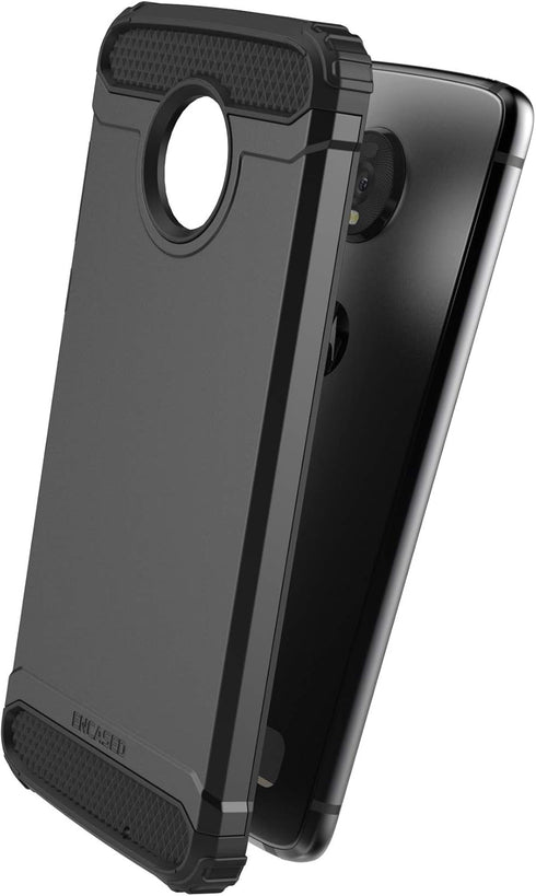 ENCASED Heavy Duty Moto Z4 Case (2019 Scorpio Series) Military Grade Rugged Phone Protection Cover Black...