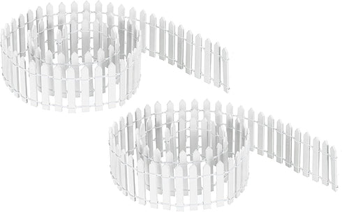 MECCANIXITY Miniature Garden Fence, 35 Inch Long Wood Ornament Wooden Decorative Picket Fence for DIY Crafts Project, White Pack of 2...