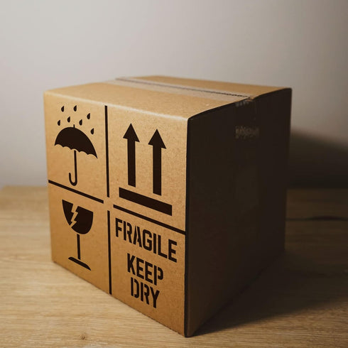 FINGERINSPIRE Keep Dry Fragile Up Text Stencil 11.8x11.8inch Reusable Keep Dry Sign Drawing Stencil DIY Craft Fragile Up Sign Painting Template fo...