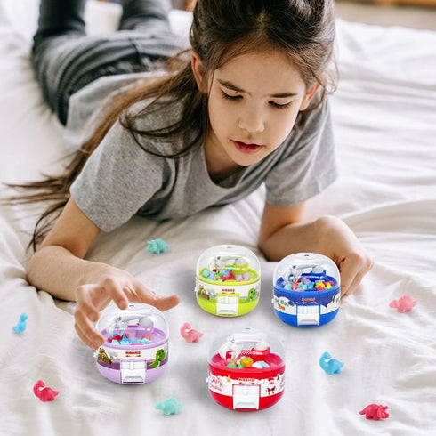 Mini dino Claw Machine for Kids&adults,4 pcs,96 Tiny Stuff prizes,Little Dinosaurs Toys prizes,Kids mini toy,Christmas and Birthday Gifts for 3 4 ...