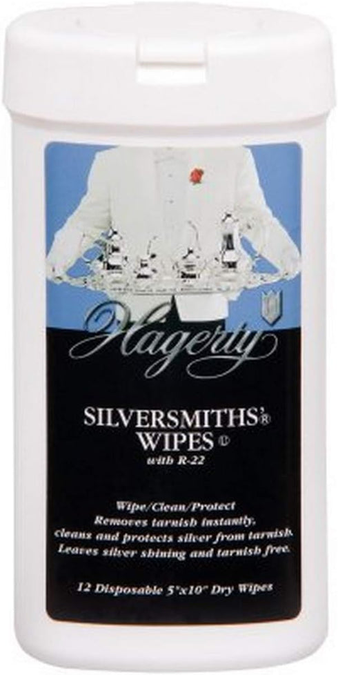 Hagerty 15740 5-by-10-inch Silversmiths' Wipes 12 Disposable Wipes, White...