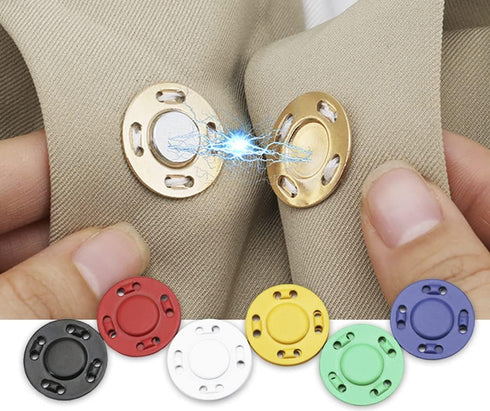 MAHAVIMOKSA 20mm/0.65" Magnetic Coat Snap Button Invisible Hidden Sew in Button Fastener for DIY Craft Clothing Sewing Bag Purse Leather Scrapbook...