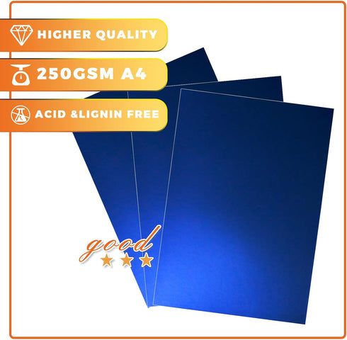 MONCURIOZY 10 Sheets A4 250GSM Colored Metallic foil Paper for Crafts & Arts,Card Making,Scrapbooking and DIY (blue)...