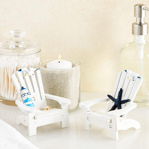 Set of 4 Mini Beach Chair for Bathroom, Nautical Home Decor, Ocean Decorations, & Beach Decor (4 in)...