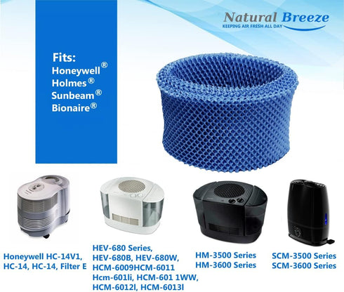 Natural-Breeze Washable & Reusable Humidifier Filter – Compatible with Honeywell HC-14, E Filter, BestAir H75, Holmes HWF75, HF222, HWF75PDQ-U – R...