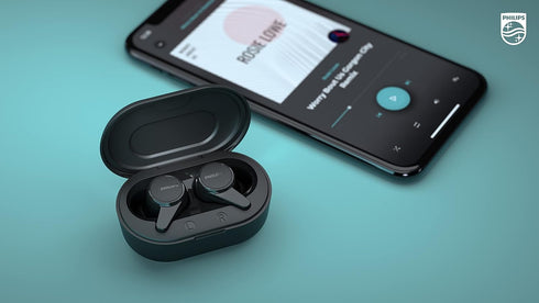 PHILIPS T1207 True Wireless Headphones with Up to 18 Hours Playtime and IPX4 Water Resistance, Black...