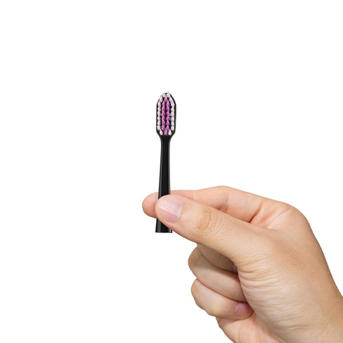 GUM Sonic Powered Toothbrush Refills, Tapered Bristles Clean Below The Gumline, Black 2ct. (Pack of 2)...