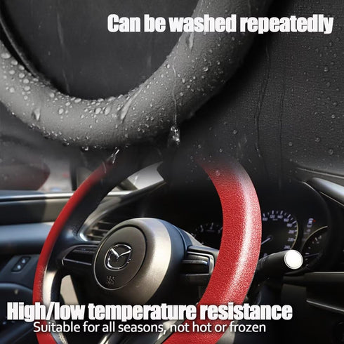 Car Steering Wheel Cover, Anti-Slip Silicone Steering Wheel Protector, Universal Car Accessories Wheel Cover for Most of Cars (Red)...