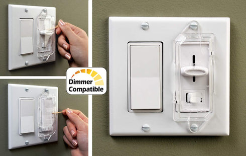 Clear Light Switch Guards, 6 - pack | Rocker Style | Security, Circuit and Child Protection for Indoor/Outdoor Wall Plate Covers | For Home and Wo...