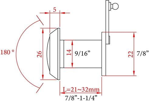 Focus Vision Door Viewer for Narrow Panel Doors - Home Office Security Improvement | Wide Angle Modern Look & Easy to Install Peephole Fits Front ...