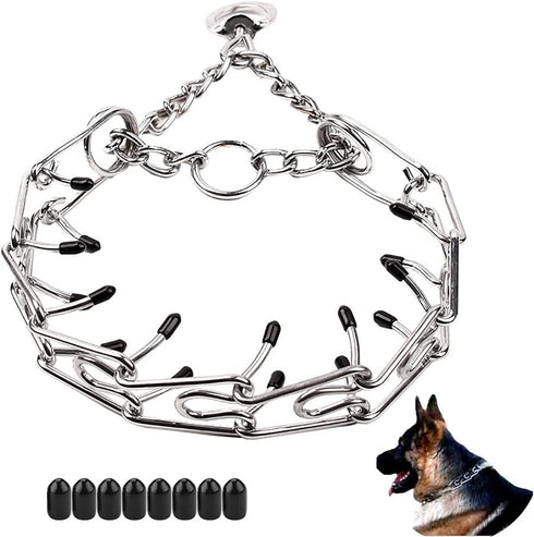 Love Dream Dog Prong Training Collar, Metal Choke Pinch Dog Collar with Comfort Tips, Adjustable Pet Training Collar for Small Medium Large Dogs (...