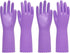 PACIFIC PPE 2 Pairs Reusable Dishwashing Cleaning Gloves with Latex Free, Cotton Lining, Kitchen Gloves, Purple, Small...