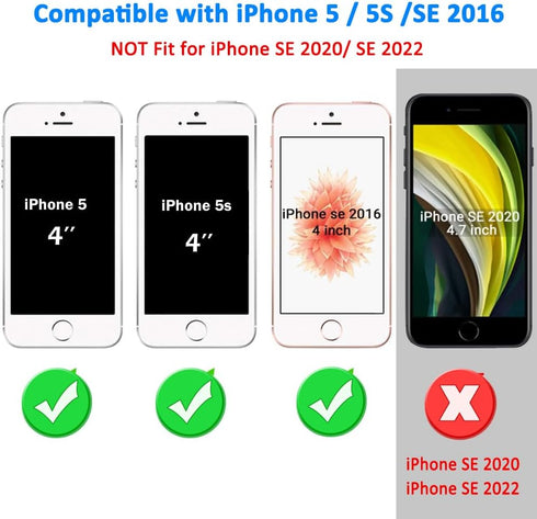 Jelanry for iPhone 5/ 5S/ SE 1st Generation (2016) Case Heavy Duty Rugged Shockproof Dual Layer Protective Shell Sports Anti-Scratches Non-Slip Bu...