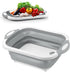 Collapsible Cutting Board - Portable Multi-Purpose Dish Tub - Washing and Draining Fruits and Veggies with Food-Grade Sink Storage - Multifunction...